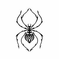 stam- Spindel logotyp. tatuering design. djur- stencil vektor illustration.