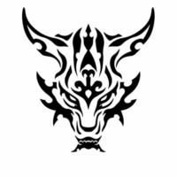 Stammes-Drachenkopf-Logo. Tattoo-Design. Tierschablonen-Vektorillustration vektor