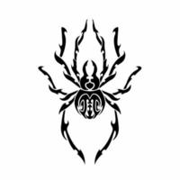 Stammes-Spinnen-Logo. Tattoo-Design. Tierschablonen-Vektorillustration. vektor