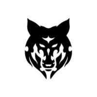stam- Varg huvud logotyp. tatuering design. djur- stencil vektor illustration