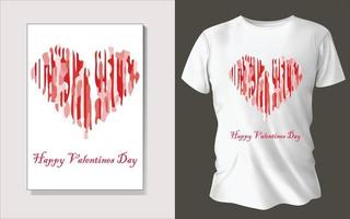 Valentinstag spezielles T-Shirt-Design vektor