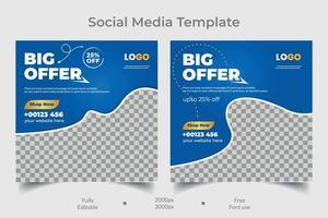Design von Vorlagen für soziale Medien, großer Verkauf, Rabattangebot 2023 vektor
