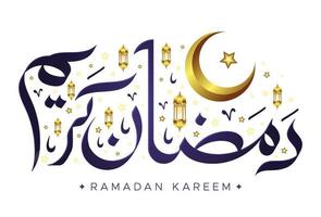 ramadan kareem arabicum kalligrafi hälsning kort design vektor
