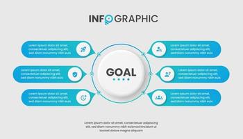 Infografik mit 6 Optionen für Ihre Geschäftsdatenvisualisierung vektor