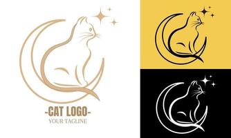 Katze minimalistische Logo-Vektor-Design-Illustration, moderne Logos vektor