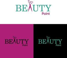 skönhet punkt logotyp för lyx hår salong och spa vektor