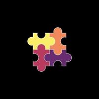 Vektor bunte Puzzleteile. Teile und Teile von Puzzles.