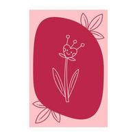 uppsättning av vykort för februari 14. tre vykort för hjärtans dag med söt blomma tecken. hand dragen klotter vektor illustration.