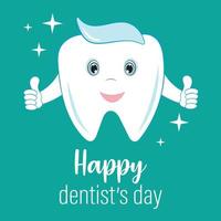 tandläkare dag hälsning kort. affisch för de dag av de tandläkare. Lycklig tandläkarens dag. värld dental dag. medicinsk, dental och sjukvård kreativ begrepp. dental hälsning kort design. vektor