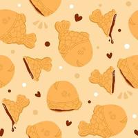 nahtloses mustergekritzel asiatisches essen taiyaki vektor