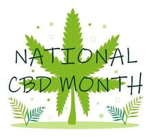 nationell cbd månad begrepp vektor för blogg, webb, baner. händelse är berömd i januari. medicinsk cannabis illustration. fördelar av medicinsk marijuana, cannabinoider medicinsk läkemedel