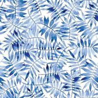 vattenfärg sömlös mönster med tropisk handflatan löv. abstrakt skriva ut med blå löv på vit bakgrund vektor