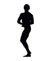 vektorillustration der schwarzen silhouetten des weiblichen bodybuilders vektor