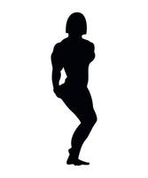 vektorillustration der schwarzen silhouetten des weiblichen bodybuilders vektor