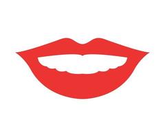 vektor illustration av kvinnors mun med röd läppstift