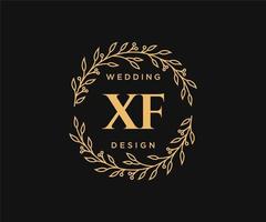 xf initialer brev bröllop monogram logotyper samling, hand dragen modern minimalistisk och blommig mallar för inbjudan kort, spara de datum, elegant identitet för restaurang, boutique, Kafé i vektor