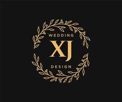 xj initialer brev bröllop monogram logotyper samling, hand dragen modern minimalistisk och blommig mallar för inbjudan kort, spara de datum, elegant identitet för restaurang, boutique, Kafé i vektor