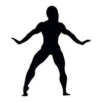 vektorillustration der schwarzen silhouetten des weiblichen bodybuilders vektor