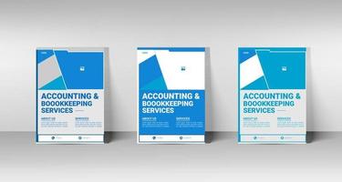Flyer-Design für Buchhaltungs- und Buchhaltungsservice. Poster-Broschürendesign für Steuerservicelösungen. A4-Größe und vollständig editierbar vektor