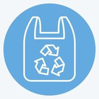 Symbol recycelte Plastiktüte. bezogen auf Umweltsymbol. blaue augen stil. einfache Abbildung. Erhaltung. Erde. sauber vektor