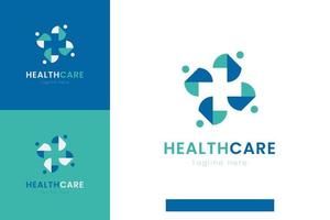 uppsättning av medicinsk sjukvård logotyp vektor design mallar med annorlunda Färg stilar