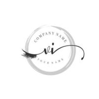 initial vi logo handschrift schönheitssalon mode modernes luxusmonogramm vektor