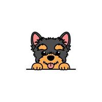 süßer yorkshire terrier hund cartoon, vektorillustration vektor