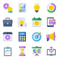 Packung Business- und Finanz-Flat-Icons vektor