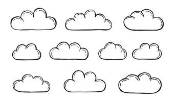 4.epsclouds Set, Himmel, Vektorillustration vektor