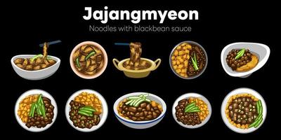 jajangmyeon-Vektor-Set-Sammlung Grafik-Clipart-Design vektor