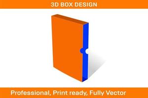 seitlich offene Buchbox 22,9 x 15,2 x 3,8 cm, Buchumschlagbox Stanzschablone und 3D-Box vektor