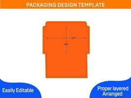 Verpackungsdokumentumschlag 10 x 15 Zoll Dieline-Vorlage und 3D-Umschlag vektor