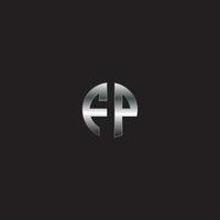 fp logotyp, metall logotyp, silver- logotyp, monogram, vektor