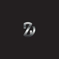 z logotyp, metall logotyp, silver- logotyp, monogram, vektor