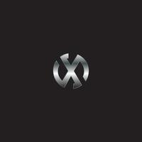 x-Logo, Metall-Logo, Silber-Logo, Monogramm, vektor