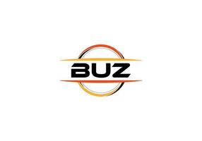 Buz Letter Royalty Mandala Form Logo. Buz-Bürstenkunst-Logo. Buz-Logo für ein Unternehmen, ein Geschäft und eine kommerzielle Nutzung. vektor