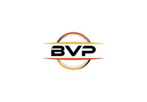bvp-Buchstaben-Lizenzgebühren-Mandala-Form-Logo. bvp-Pinselkunst-Logo. bvp-Logo für ein Unternehmen, ein Geschäft und eine kommerzielle Nutzung. vektor