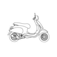 vektorillustration der scooter-grundrissskizze vektor