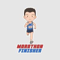 Marathoner-Aufkleber, Vektorgrafik-Druckvorlage vektor