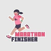 Marathoner-Aufkleber, Vektorgrafik-Druckvorlage vektor