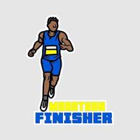 Marathoner-Aufkleber, Vektorgrafik-Druckvorlage vektor