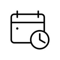 Kalender mit Uhr, Uhrzeit, Datum, Veranstaltungsplan, Termin, Terminsymbol im Linienstildesign isoliert auf weißem Hintergrund. editierbarer Strich. vektor