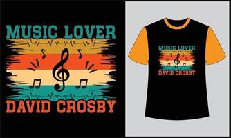 musikliebhaber david crosby illustrationsvektor retro vintage t-shirt design vektor