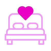 Bett-Symbol Duotone rosa Stil Valentinstag Illustration Vektorelement und Symbol perfekt. vektor