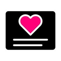 kort ikon fast svart rosa stil valentine illustration vektor element och symbol perfekt.
