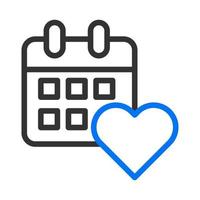 kalender ikon blå grå stil valentine illustration vektor element och symbol perfekt.