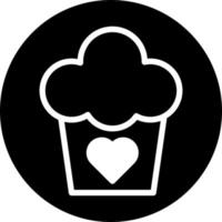 Kuchensymbol gefüllt schwarz weiß Stil Valentinstag Illustration Vektorelement und Symbol perfekt. vektor