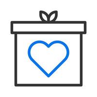 Geschenk-Symbol blau grau Stil Valentinstag Illustration Vektorelement und Symbol perfekt. vektor