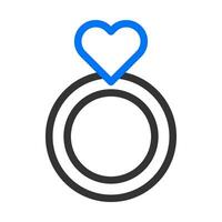 Ring-Symbol blau grau Stil Valentinstag Illustration Vektorelement und Symbol perfekt. vektor