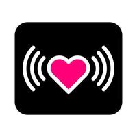 Signalsymbol solide schwarz rosa Stil Valentinstag Illustration Vektorelement und Symbol perfekt. vektor